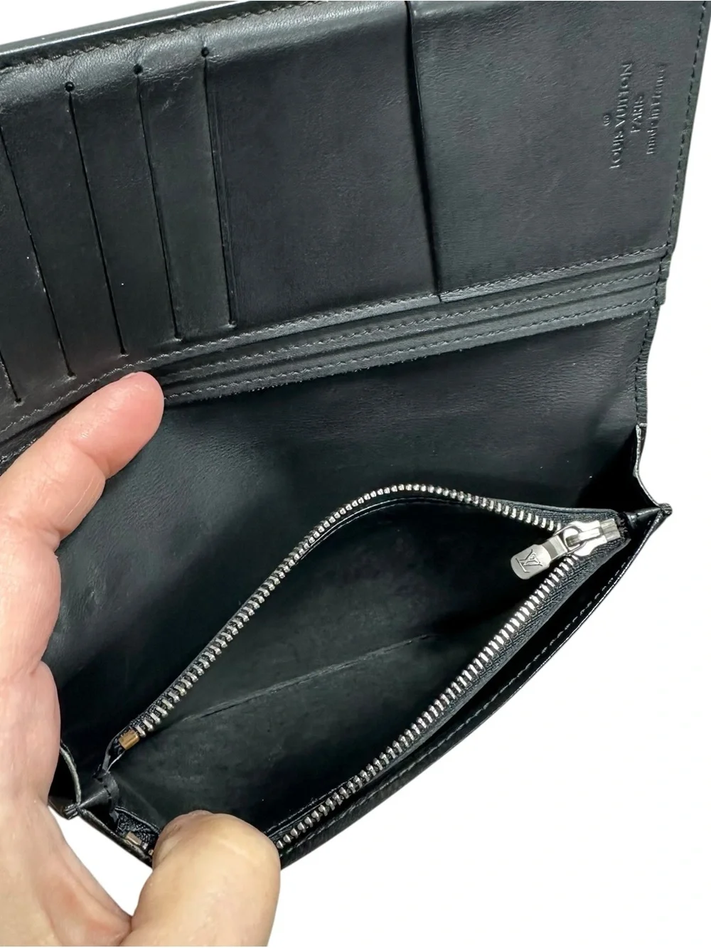 Louis Vuitton Black Damier Infini Leather Embossed Brazza Wallet